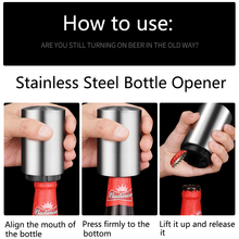 Stainless Steel Push Down Magnet Beer Cap Opener