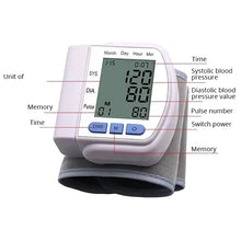 Automatic Wrist Blood Pressure Monitor Cuff with Large LCD Screen
