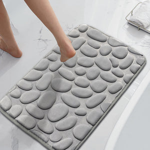 Non-Slip Cobblestone Embossed Memory Foam Bath Rug