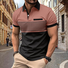 Men's Casual Stripe Polo Shirt
