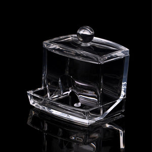 Clear Cosmetic Box Acrylic Q-tip Storage Jar