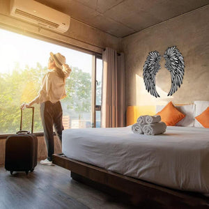 LED Angel Wings Metal Wall Decor