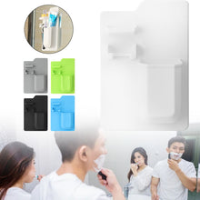 Wall Mounted Bathroom Silicone Toothbrush Holder with Acrylic Mirror