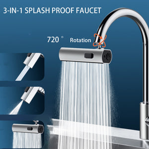 3 in 1 360° Swivel Touch Waterfall Faucet Extender for Kitchen Sink