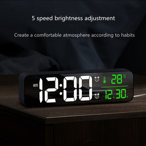 USB Music Dual Alarm Clock Thermometer LED Display Digital Table Clocks