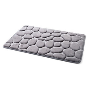 Non-Slip Cobblestone Embossed Memory Foam Bath Rug