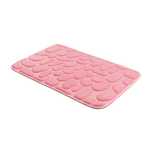Non-Slip Cobblestone Embossed Memory Foam Bath Rug