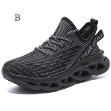 Mens Breathable Knit Round Toe Lace Up Running Shoes