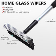 Extendable Window Squeegee Cleaner Scrubber Brush Wiper Sponge