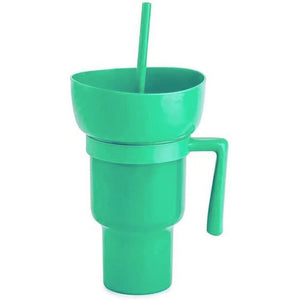2 In 1 Snack Bowl Combo with Straw