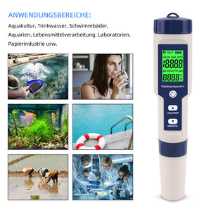 5 in 1 High Accuracy Digital Pen pH Tester for Water