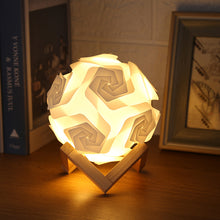 DIY Wooden Moon Orb Modern Style Table Lamp