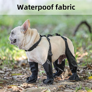 Waterproof Anti-Fall Dog Outdoor Walking Running Hiking Booties with Auxiliary Strap