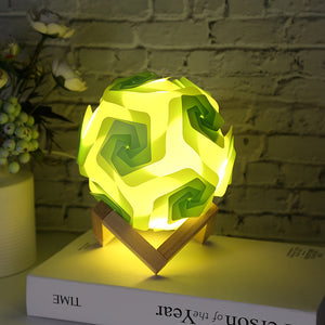 DIY Wooden Moon Orb Modern Style Table Lamp