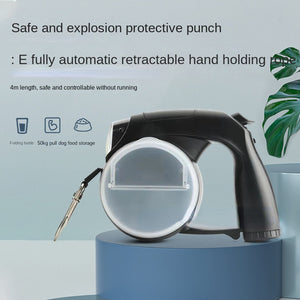 LED Retractable Dog Leash with Poop Bag Water Bowl Food Box