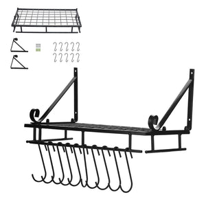 45cm Wall Mounted Metal Hanging Pan Pot Rack