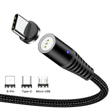 3-in-1 Magnetic Fast Charging USB Cable for IOS Android Type-c