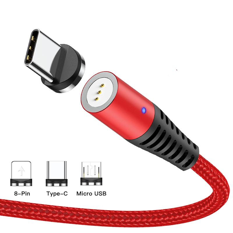 3-in-1 Magnetic Fast Charging USB Cable for IOS Android Type-c