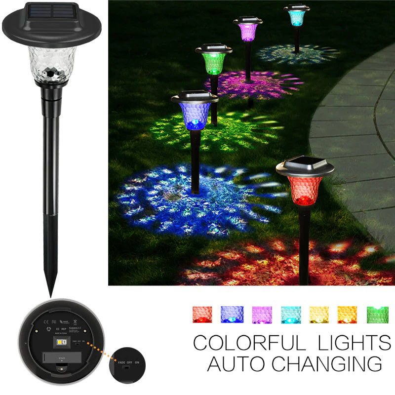 Colored Solar Pathway Garden Lights for Walkway Yard Path