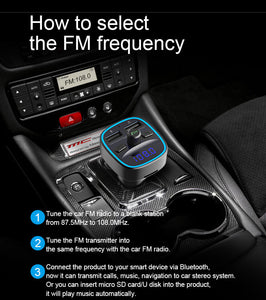 FM Bluetooth Transmitter Wireless Radio Car Adapter Kit