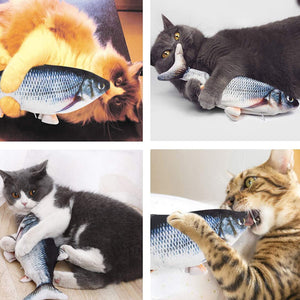 Mobile Cat Fish Kicking Realistic Interactive Exercise Cat Plush Toy