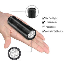 UV Blacklight Flashlights, 12 LEDs 395nm, 3 Free AAA Batteries, Detector for Dry Pets Urine & Stains & Bed Bug