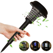 Solar Powered Outdoor LED Mosquito and Bug Zapper Insect Pest Killer Lamp