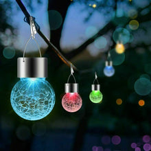 Hanging Solar Cracked Glass LED Ball Light