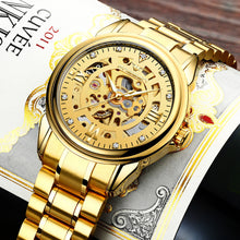Stainless Steel Skeleton Luxury Mechanical Wrist Watch