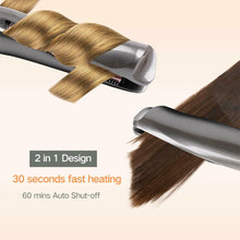 2-In-1 Curling And Straightening Twisted Spiral Hair Iron With LCD Display