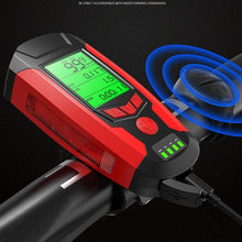 USB Rechargeable Bicycle Headlight with Speedometer Calorie Counter