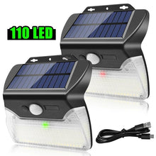 110 LED Wireless Outdoor Solar Powered Motion Sensor Light