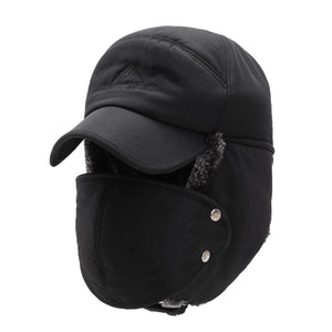 Men's Ear Protection Face Bomber Hat