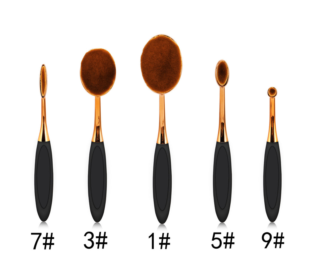 5pcs Oval Makeup Brushes Set
