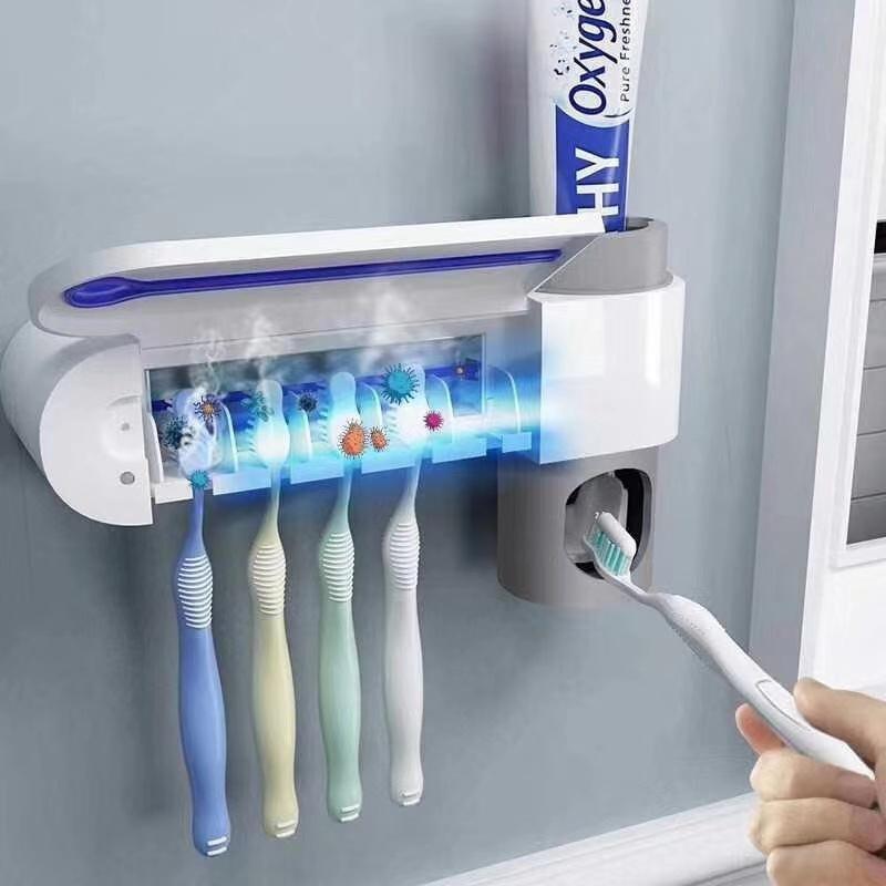3 In 1 UV Toothbrush Sterilizer Automatic Toothpaste Squeezers Toothbrush Holder - Groupy Buy