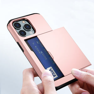 Slide Flip Phone Protective Case with  Credit Card Holders
