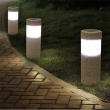 Solar Stone Pillar White LED Lights