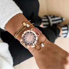 Rose Gold Flower Rhinestone Watch