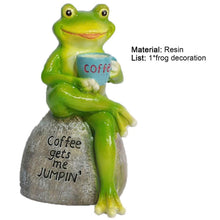 Outdoor Garden Decor - Frog Drinking Coffee