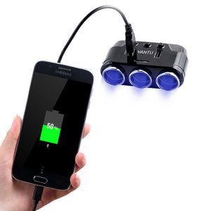 5-in-1 Cigarette Lighter Adapter USB Charger