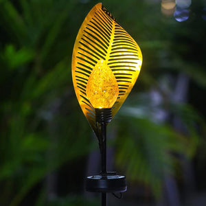 Outdoor Art Metal Leaf Design Solar Light