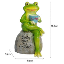 Outdoor Garden Decor - Frog Drinking Coffee
