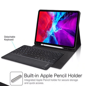 Protective Detachable Keyboard Magic Touchpad Case for Apple iPad with Apple Pencil Slot