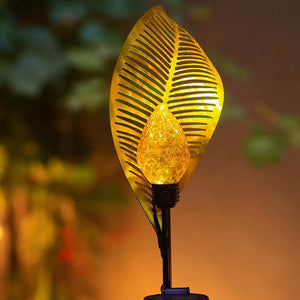 Outdoor Art Metal Leaf Design Solar Light
