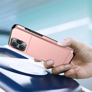 Slide Flip Phone Protective Case with  Credit Card Holders