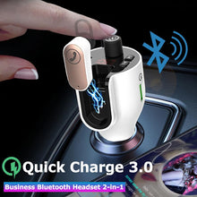 In-Car Charger FM Transmitter Talking Bluetooth Earphone Handsfree