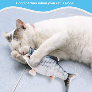 Mobile Cat Fish Kicking Realistic Interactive Exercise Cat Plush Toy