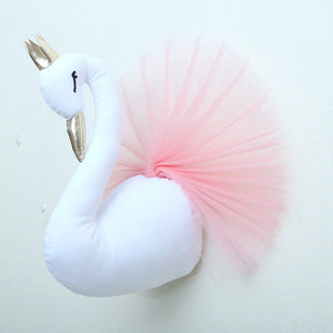 3D Golden Crown Swan Wall Hanging Doll Stuffed Toy