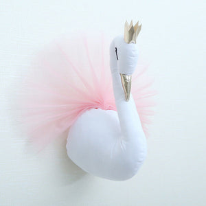 3D Golden Crown Swan Wall Hanging Doll Stuffed Toy