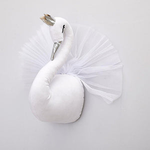 3D Golden Crown Swan Wall Hanging Doll Stuffed Toy